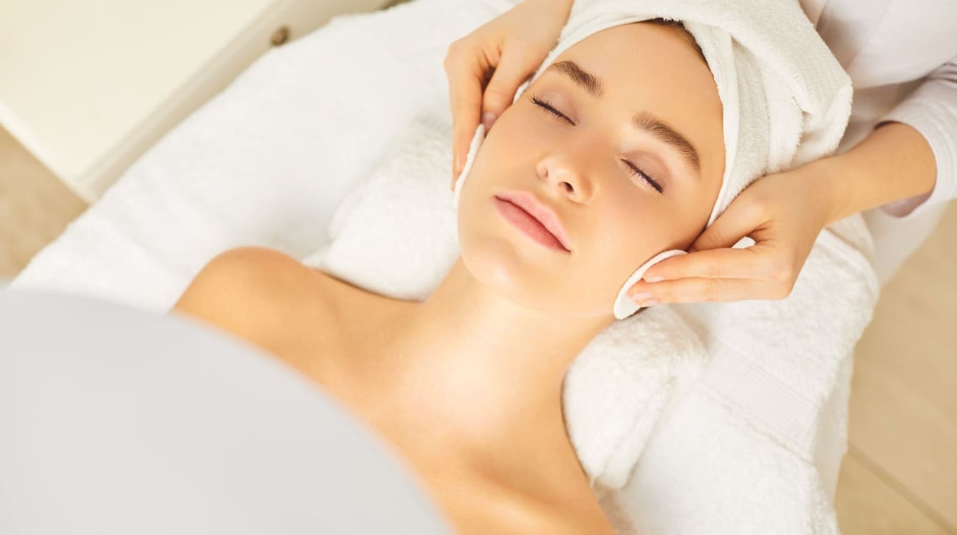 woman getting a facial treatment